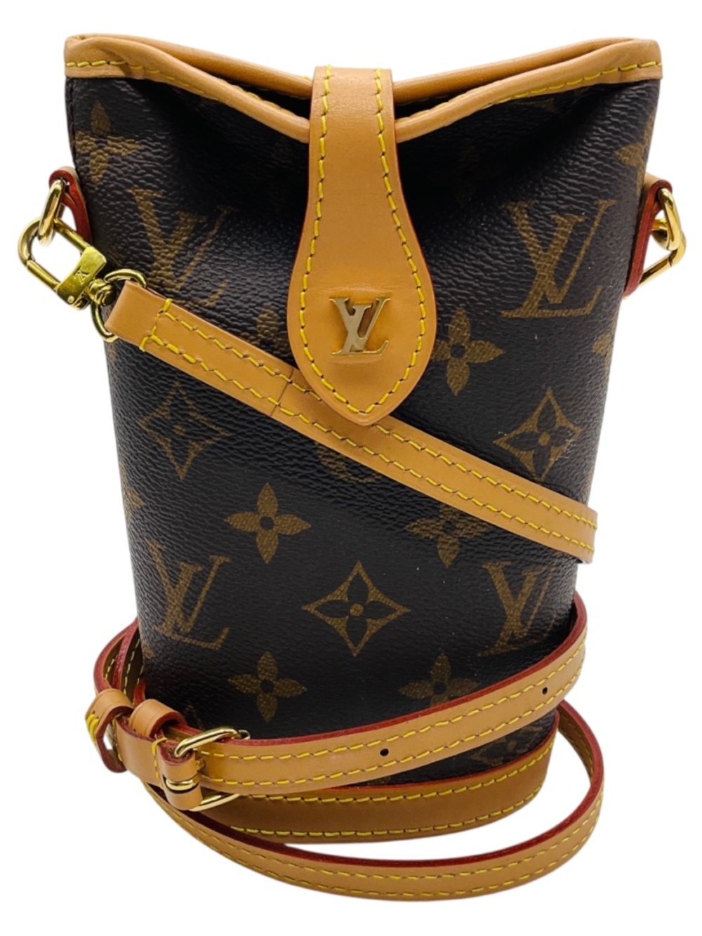 LOUIS VUITTON BROWN MONOGRAM CANVAS FOLD ME POUCH HANDBAG